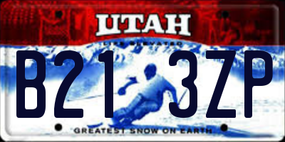 UT license plate B213ZP