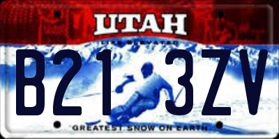 UT license plate B213ZV