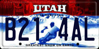 UT license plate B214AL