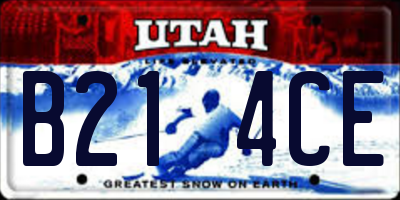 UT license plate B214CE