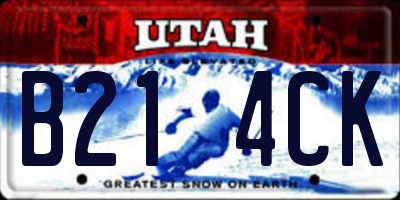 UT license plate B214CK