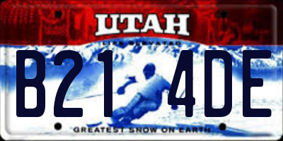UT license plate B214DE