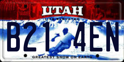 UT license plate B214EN