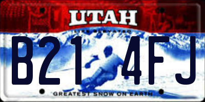 UT license plate B214FJ