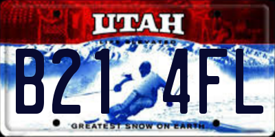 UT license plate B214FL