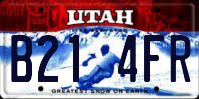 UT license plate B214FR