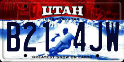 UT license plate B214JW