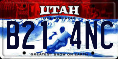 UT license plate B214NC