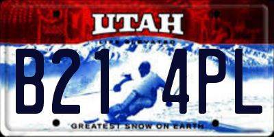 UT license plate B214PL