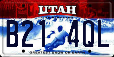 UT license plate B214QL