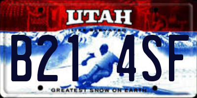 UT license plate B214SF
