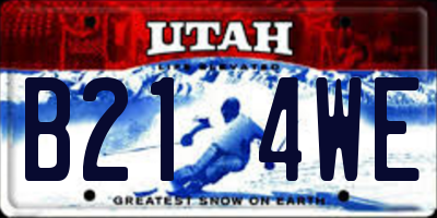 UT license plate B214WE