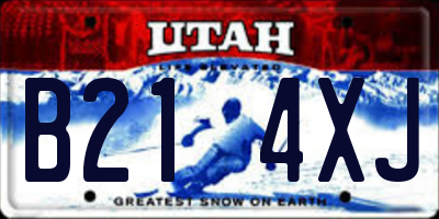 UT license plate B214XJ