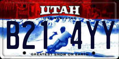 UT license plate B214YY