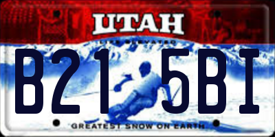 UT license plate B215BI