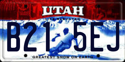 UT license plate B215EJ