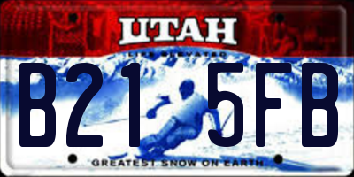 UT license plate B215FB
