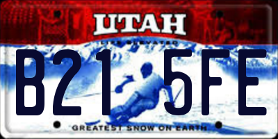 UT license plate B215FE
