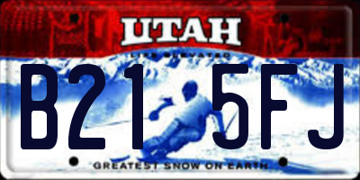 UT license plate B215FJ