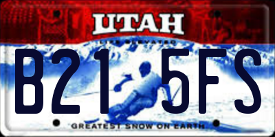 UT license plate B215FS