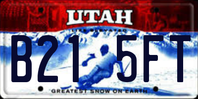 UT license plate B215FT