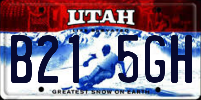 UT license plate B215GH