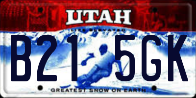 UT license plate B215GK