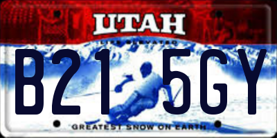 UT license plate B215GY