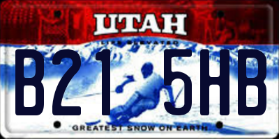 UT license plate B215HB