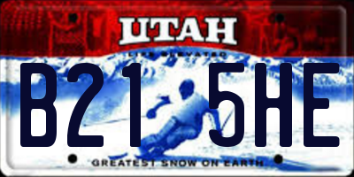 UT license plate B215HE