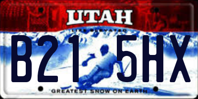 UT license plate B215HX