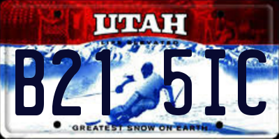 UT license plate B215IC