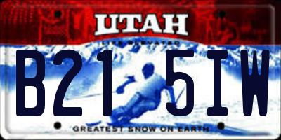 UT license plate B215IW