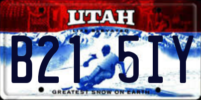 UT license plate B215IY