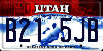 UT license plate B215JB