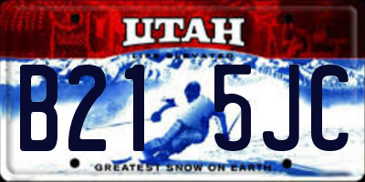 UT license plate B215JC