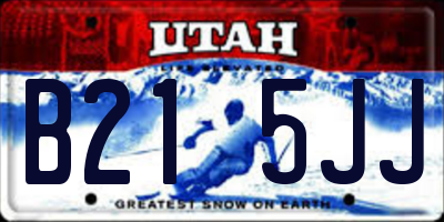 UT license plate B215JJ