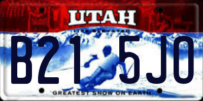 UT license plate B215JO