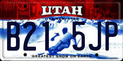 UT license plate B215JP