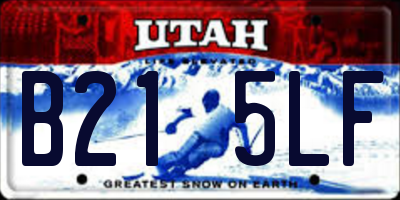 UT license plate B215LF