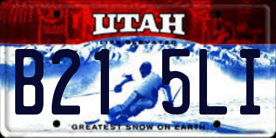 UT license plate B215LI