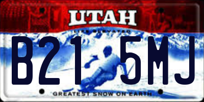 UT license plate B215MJ
