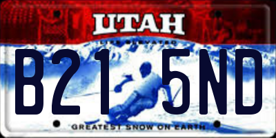 UT license plate B215ND