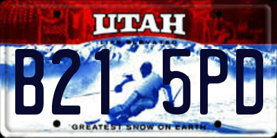 UT license plate B215PD