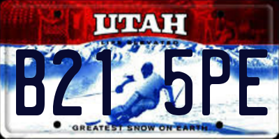 UT license plate B215PE