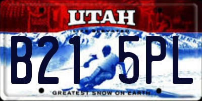 UT license plate B215PL