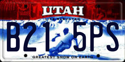 UT license plate B215PS