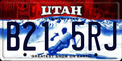 UT license plate B215RJ