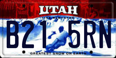 UT license plate B215RN