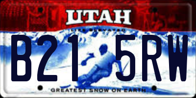 UT license plate B215RW